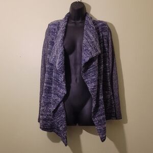 Lucky Brand Blue & Gray Open-Front Cardigan, Size Small